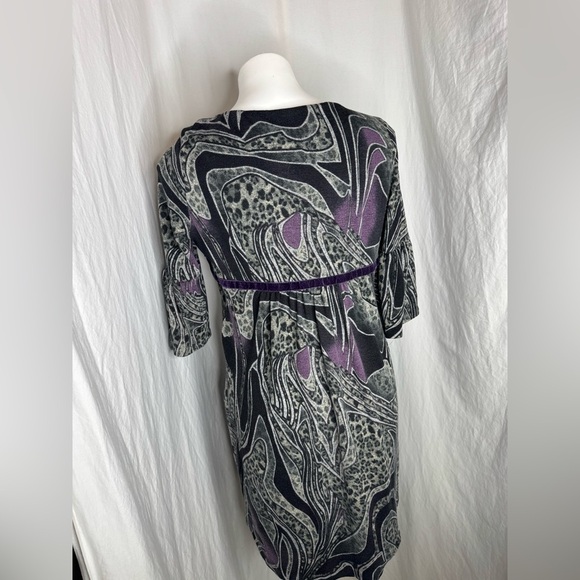 VNTG K Studio Collection Abstract Empire Velvet Waist Dress Size 12P - Picture 4 of 7